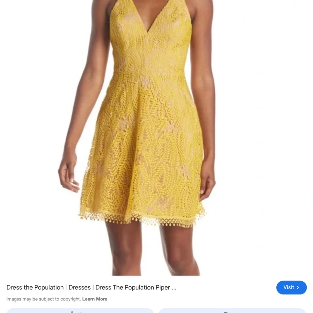 Dress the Population Sunny Yellow Mini Dress